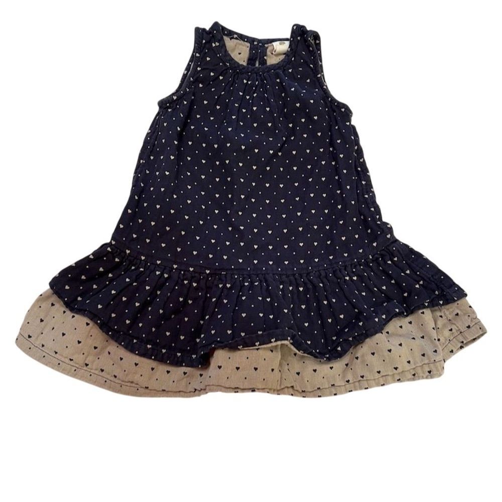 Tucker + Tate Girls Heart Print Sleeveless Dress Blue Size 3 preppy boutique